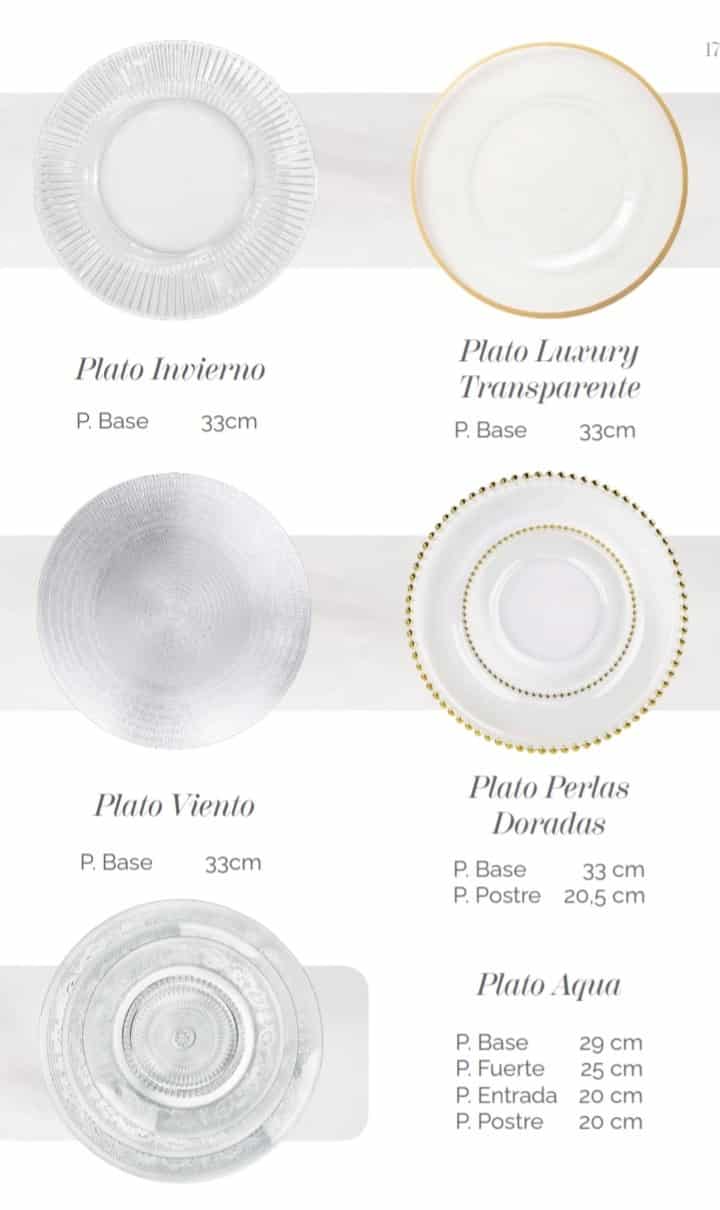 platos base para eventos en Bogotá - J&L Eventos Premium