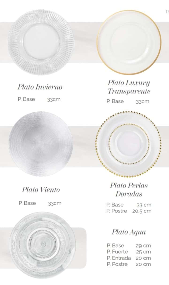 platos base para eventos en Bogotá - J&L Eventos Premium